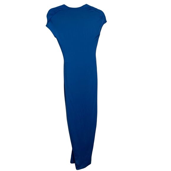 NWT Oh Polly AMALDA Slinky Jersey Plunge Hardware Detail Maxi Dress Cobalt Blue - Picture 9 of 12